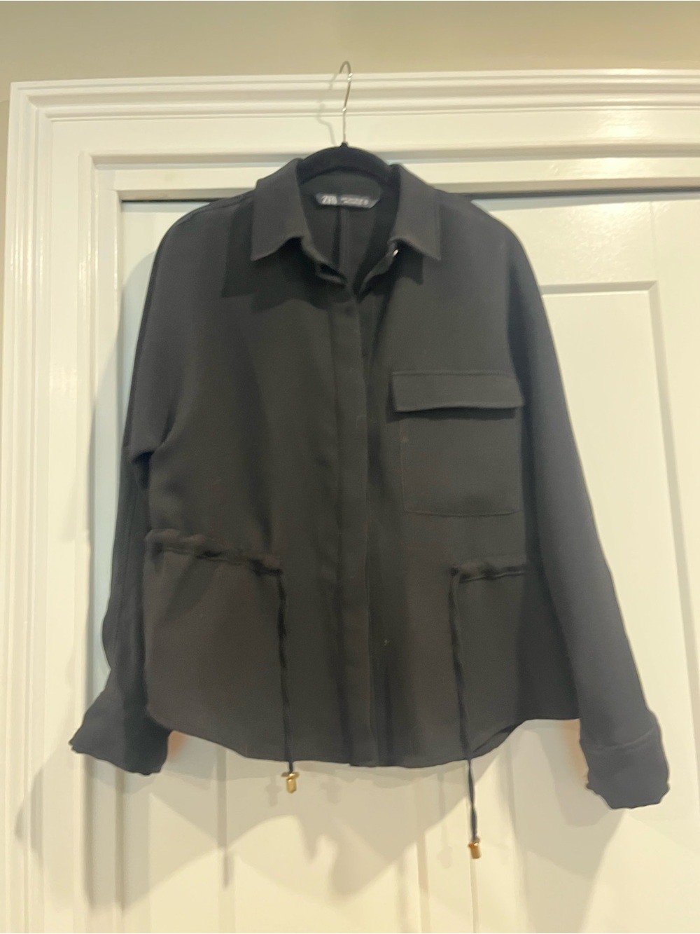 Zara Black Lightweight Utility Shirt